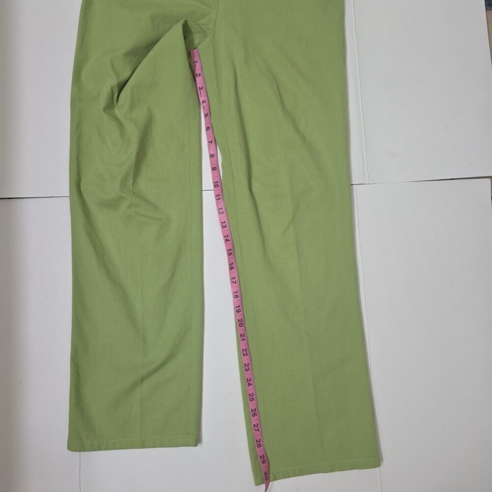 St John Sport Pants Womens Size 8 Green Cotton Stretch Straight Leg Casual - Picture 7 of 8